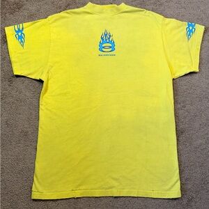 BALENCIAGA 'BURNING UNITY' YELLOW/BLUE DESTROYED TEE